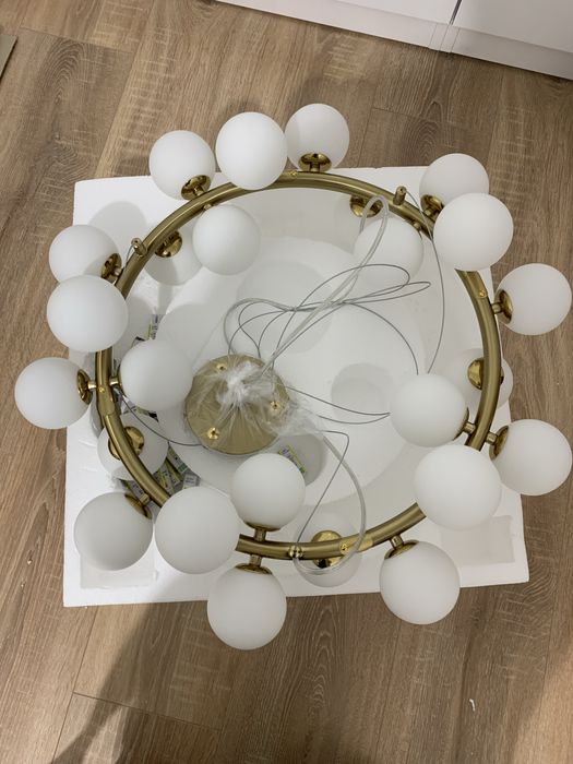 Люстра куля, золота люстра 60 см, сучасна люстра, класична люстра