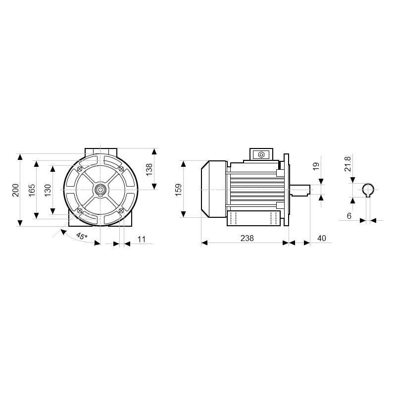 Silnik elektryczny 3-fazowy b5 b35 0,55kw 1500 obr