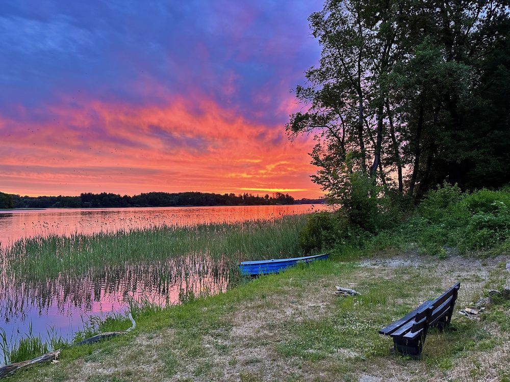 Widok Narie, Mazury, domek nad jeziorem, wolne terminy