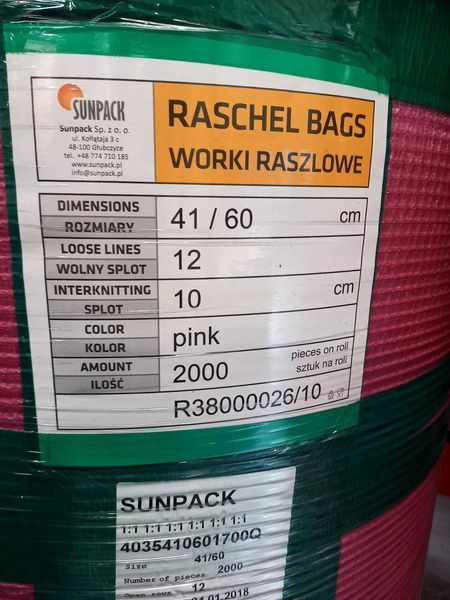 Worek raszlowy na roli Juta 41x60 niebieski 10 kg czyszczenie magazynu