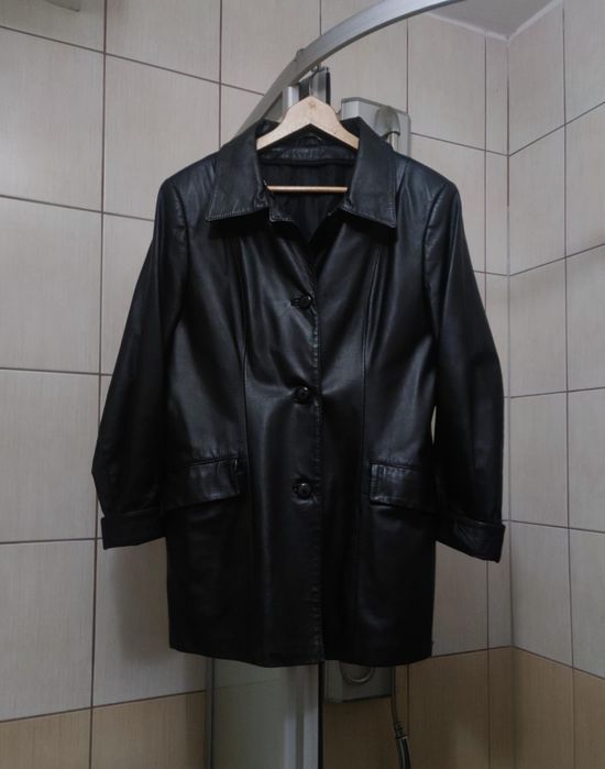 Kurtka skórzana XL damska rozpinana EWMODczarna  guziki