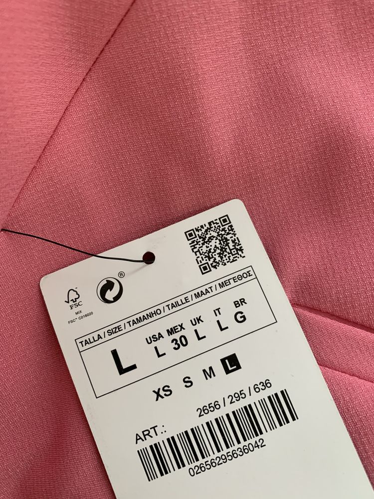 Рожеві брюки Zara кюлоти кюлоты