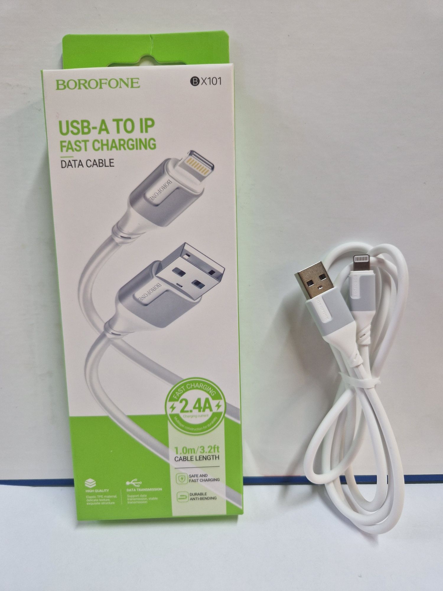 Borofone Kabel BX101 Creator - USB na Lightning - 2,4A 1 metr biały