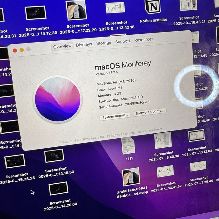 Macbook Air 2020 m1 256gb 8gb 13 inch