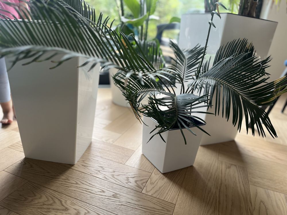 Donice wysokie biale kwadrat taras 4 sztuki zara home h&m
