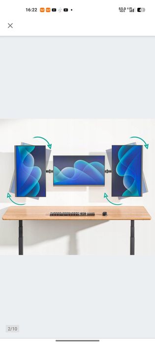 Uchwyt ścienny 3xmonitor WALI 17-32", max 7kg, VE