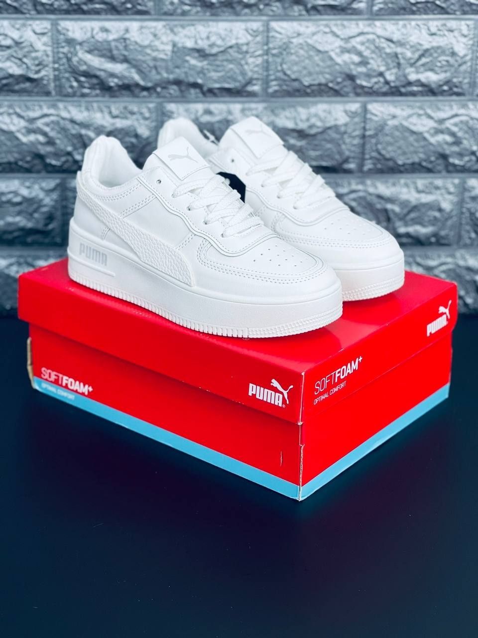 Женские кроссовки Puma Белые кожаные кроссовки Пума