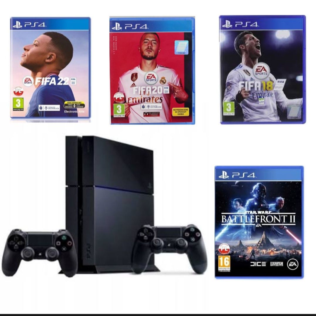 Ps4 1Tb dwa pady fifa 18, fifa 20, fifa 22, Battlefront 2