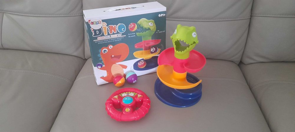 Zestaw zabawek chłopięcych kierownica Smiki nowa zjeżdżalnia Dinozaur