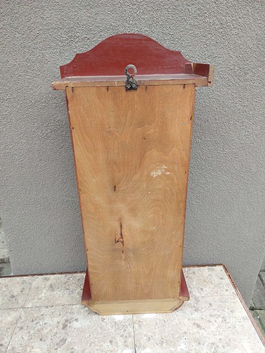 Szafka skrzynia obudowa starego zegara witrynka bordowa E225