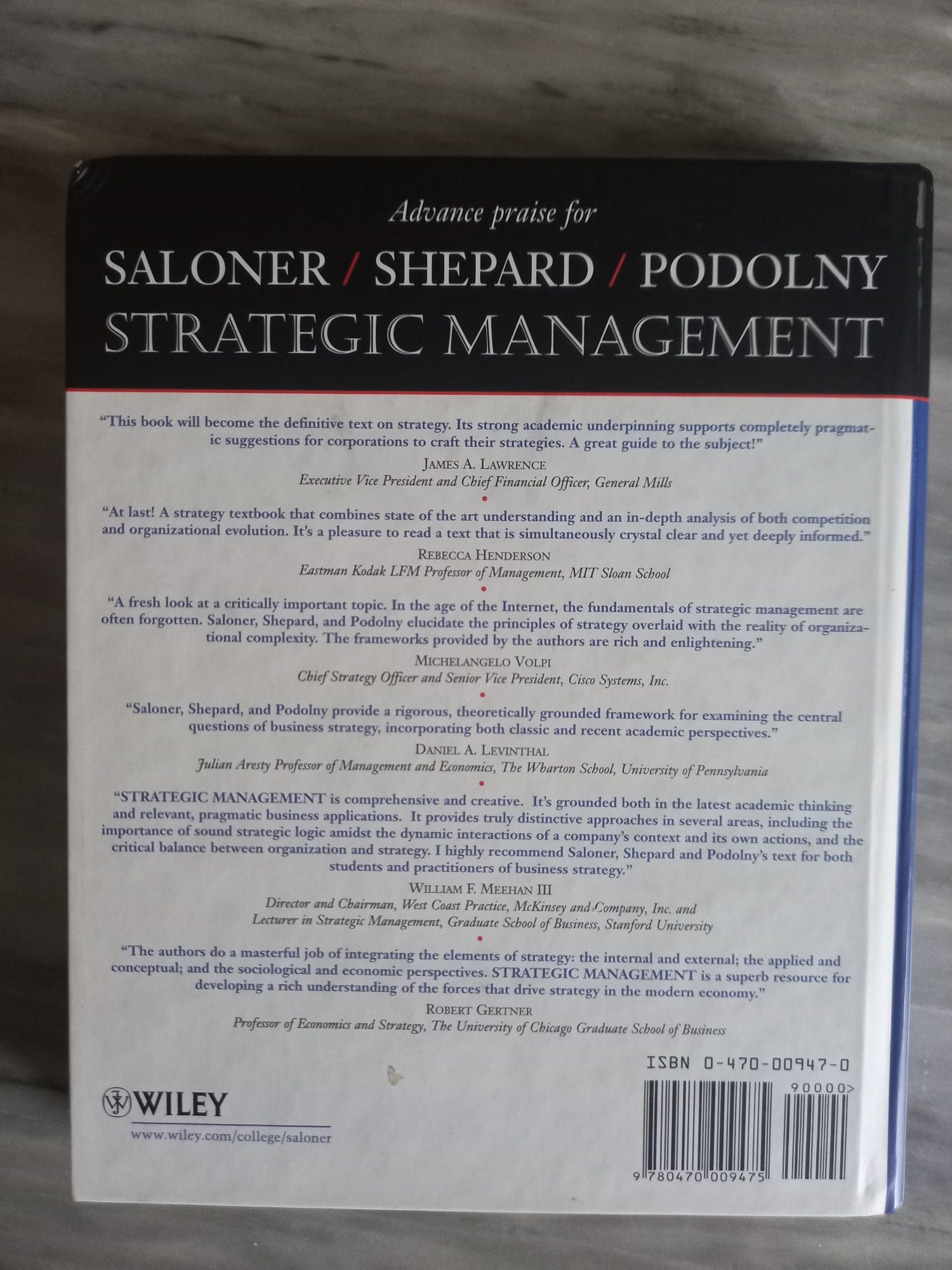 Livro Strategic Management capa dura