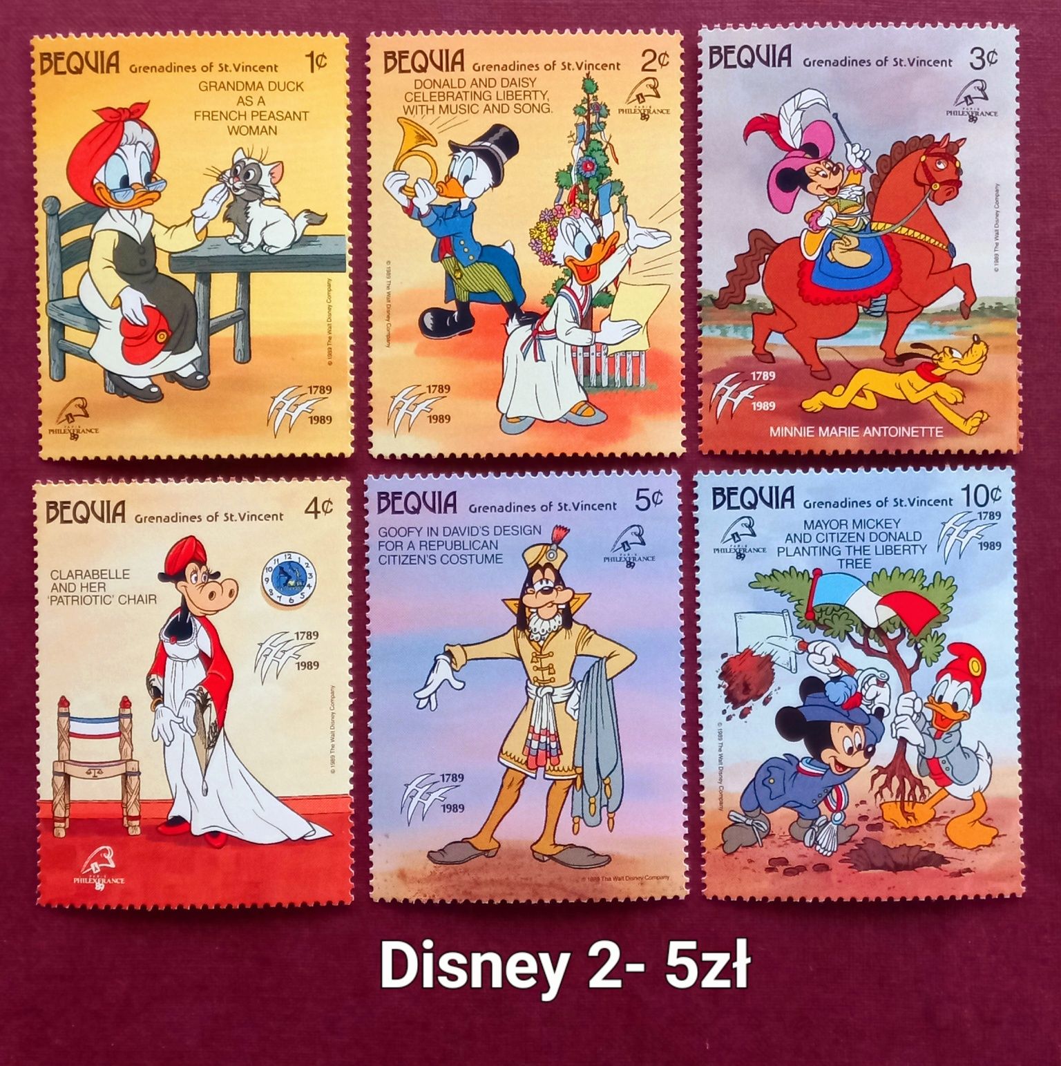 Znaczki bajki Disney: 8 pozycji, proszę wybierać