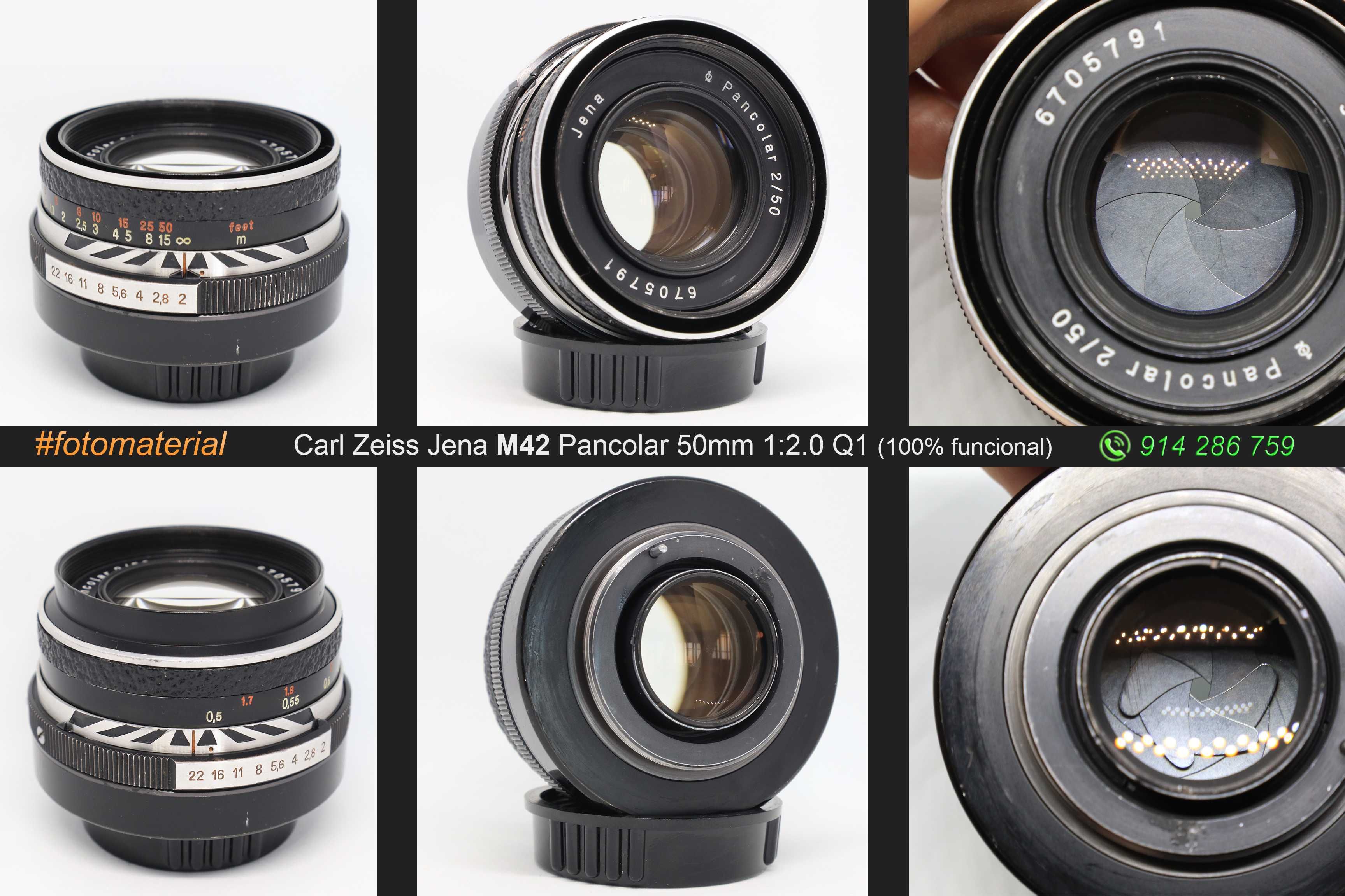 Carl Zeiss Planar, Biotar, Pancolar e Tessar (adaptadores disponíveis)