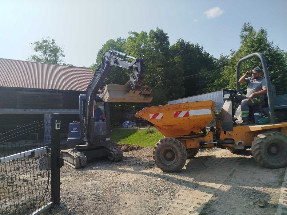 Roboty ziemne, usługi koparką 4t, rozbiórki obiektów budowlanych