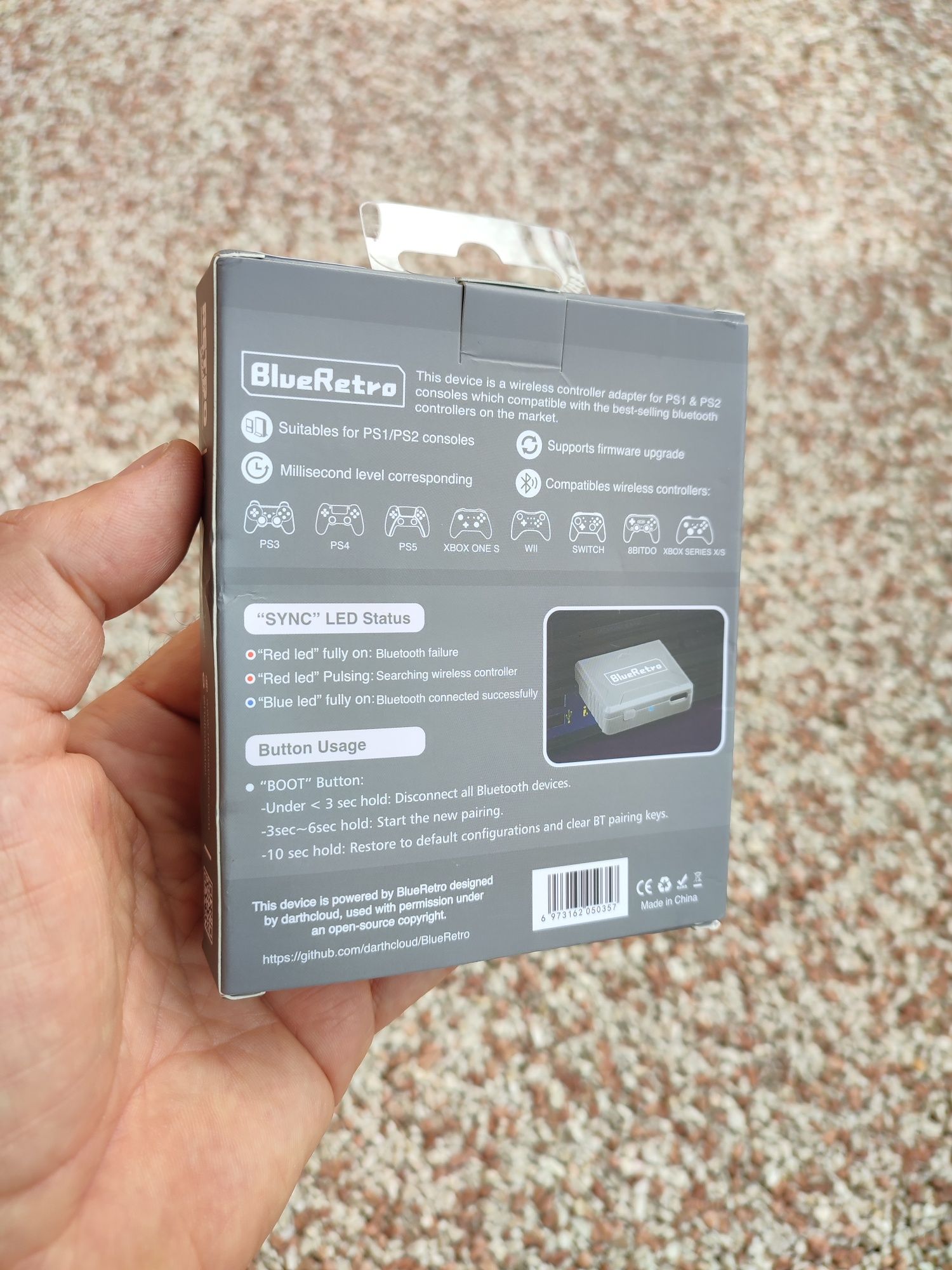 BlueRetro Wireless Controller Adapter for PS1/PS2. Nowy kontroler.