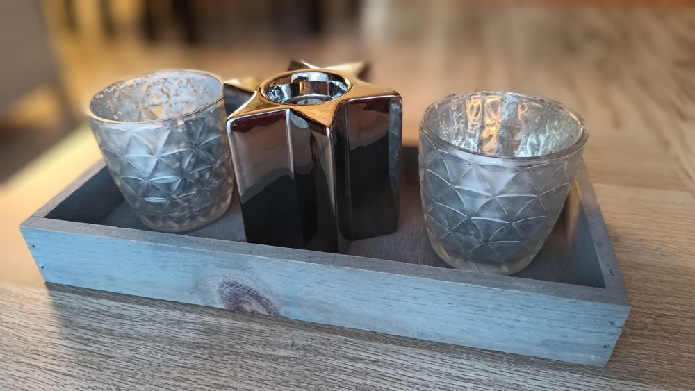 Dekoracja świeczka deska święta