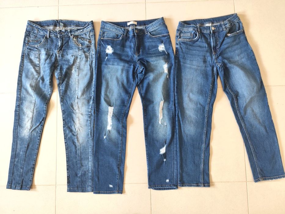 Lote de 3 Calças de Ganga para Rapariga - Regular Fit (13-14 anos)