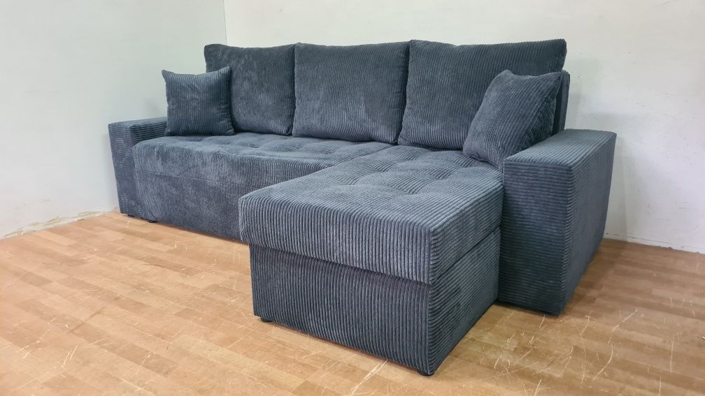Nowy Narożnik sprężyny automat sztruks welur plusz sofa rogówka kanapa