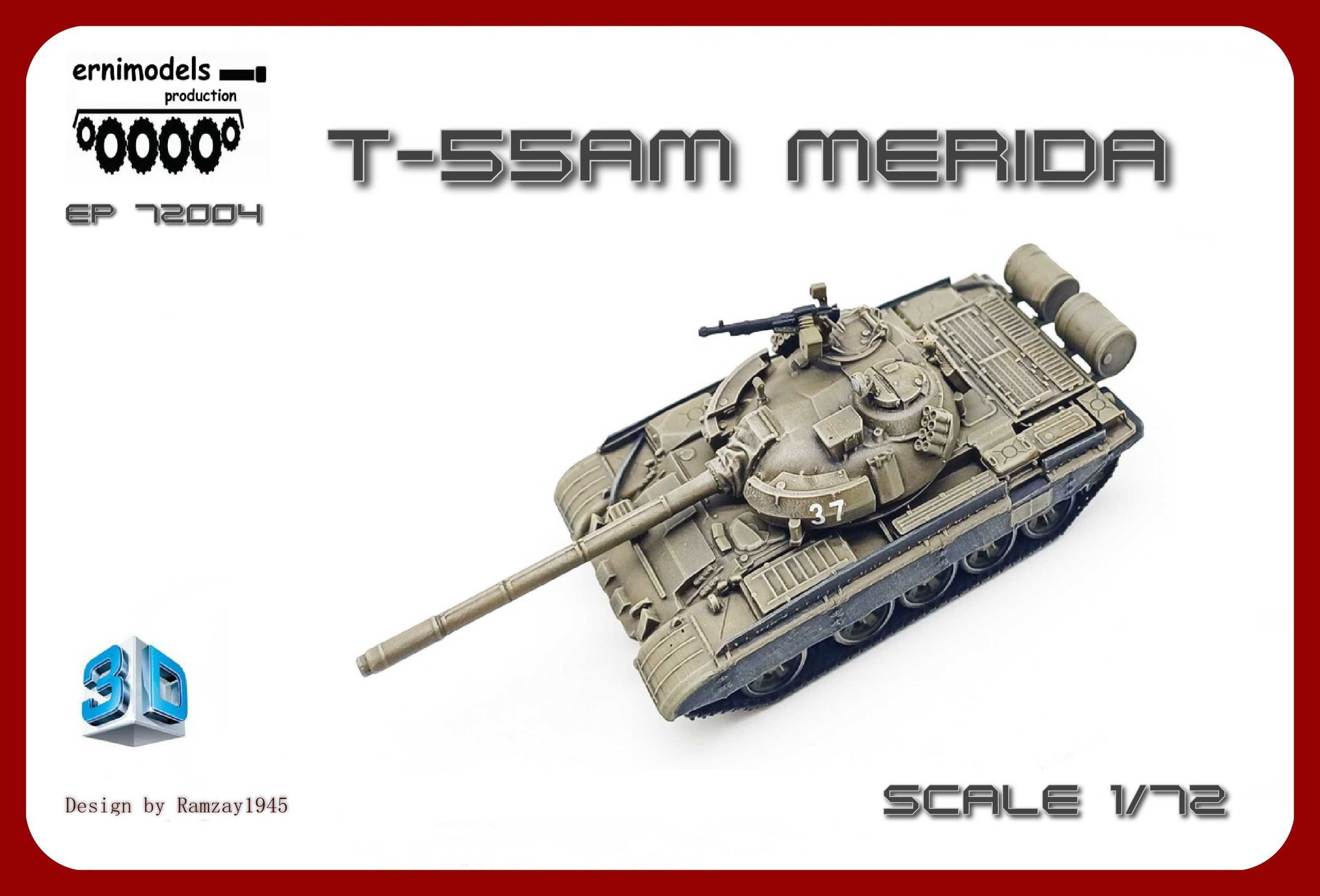 Model z druku 3D T-55 Merida  1/72
