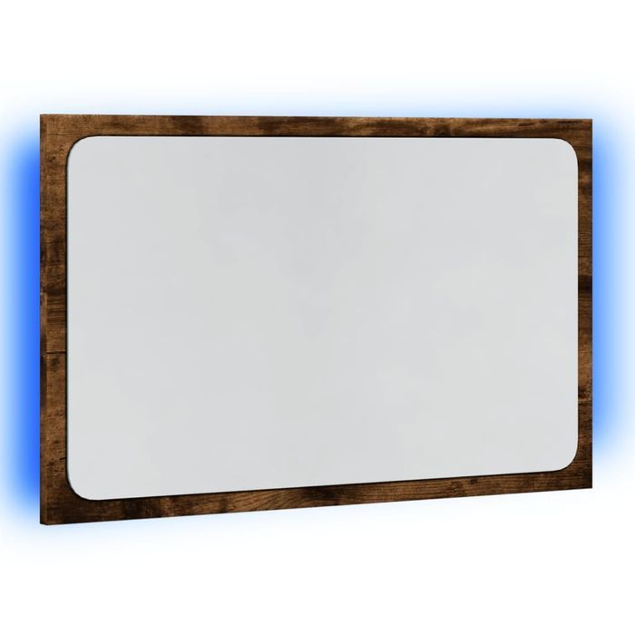 vidaXL Lustro łazienkowe z LED, dąb sonoma, 60x8,5x38 cm