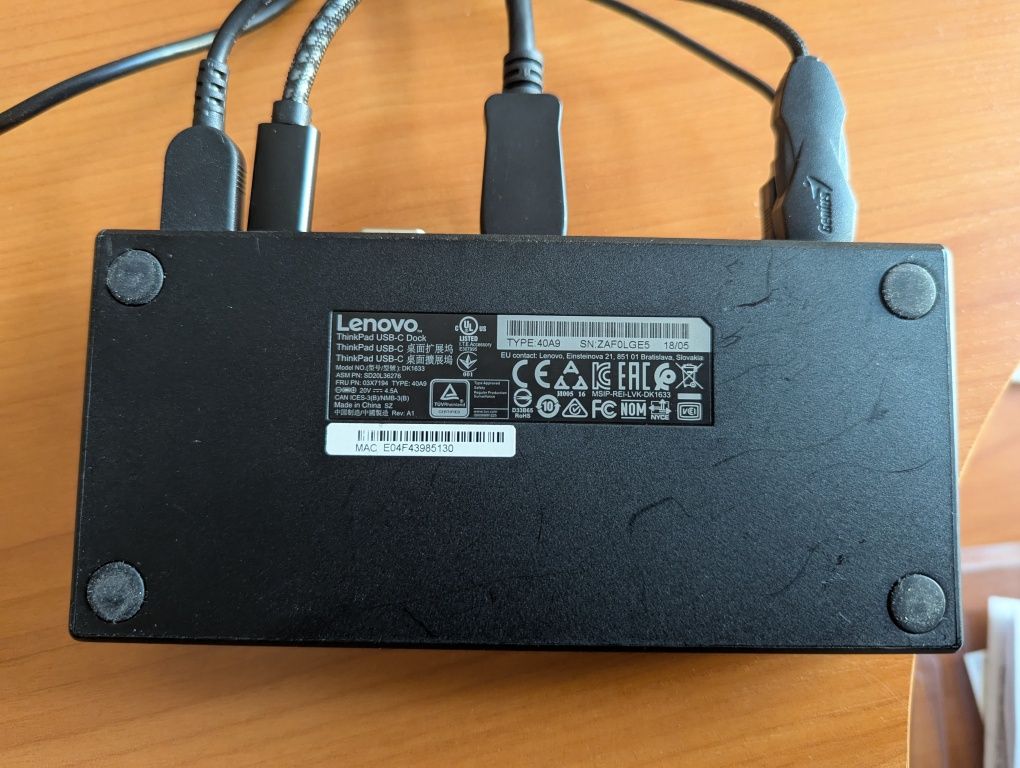 Док станція Lenovo 40A9 з блоком живлення 90w та кабелем Thunderbolt