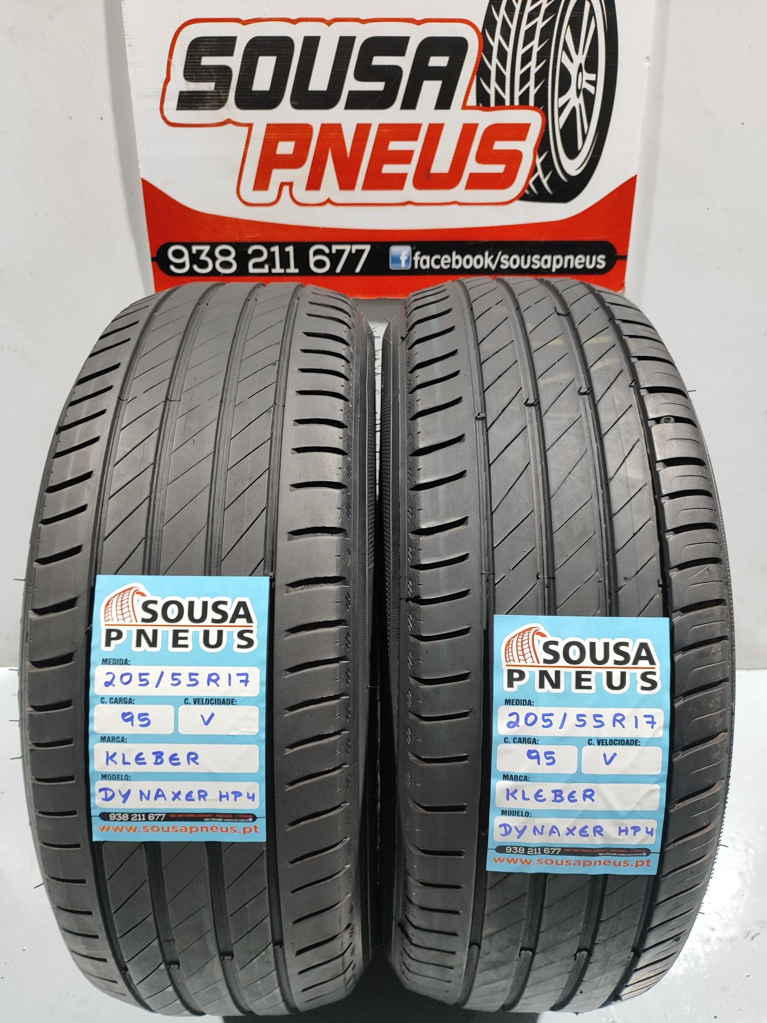 2 pneus semi novos 205-55R17 Kleber - Oferta dos Portes
