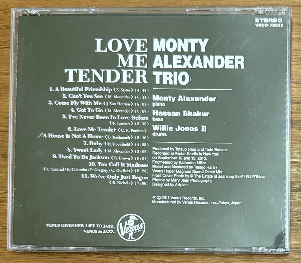 CD Диск Monty Alexander Trio - Love Me Tender