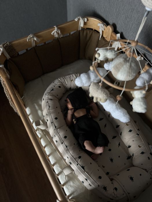 Бортики на ліжечко, льон