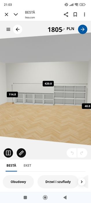 Zestaw szafek modułowych Ikea Besta + RTV