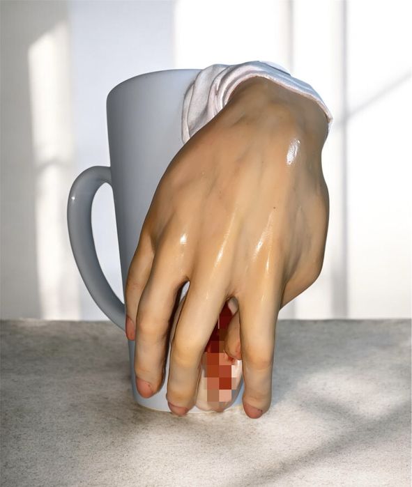 Чашка 500 мл з полімерною глиною йоні вагіна рука