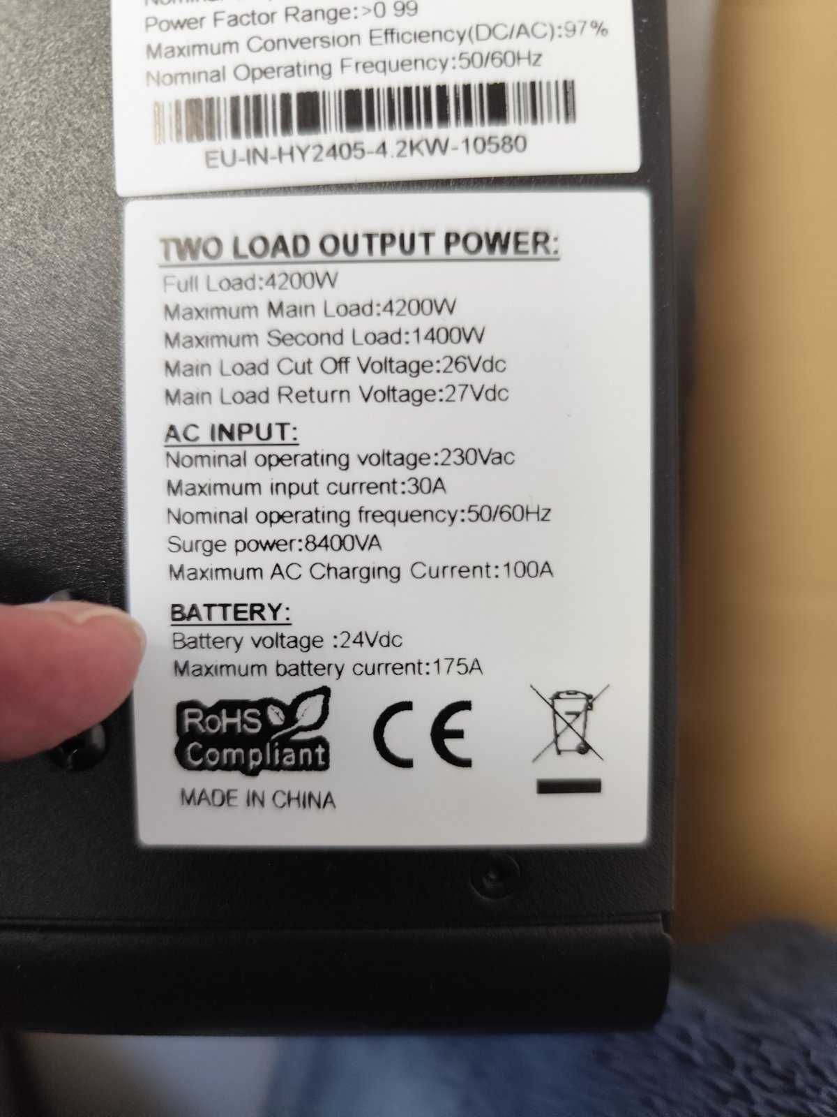 Гібридний інвертор Inverter Euronet IN HY 4.2 KW 24V  новий