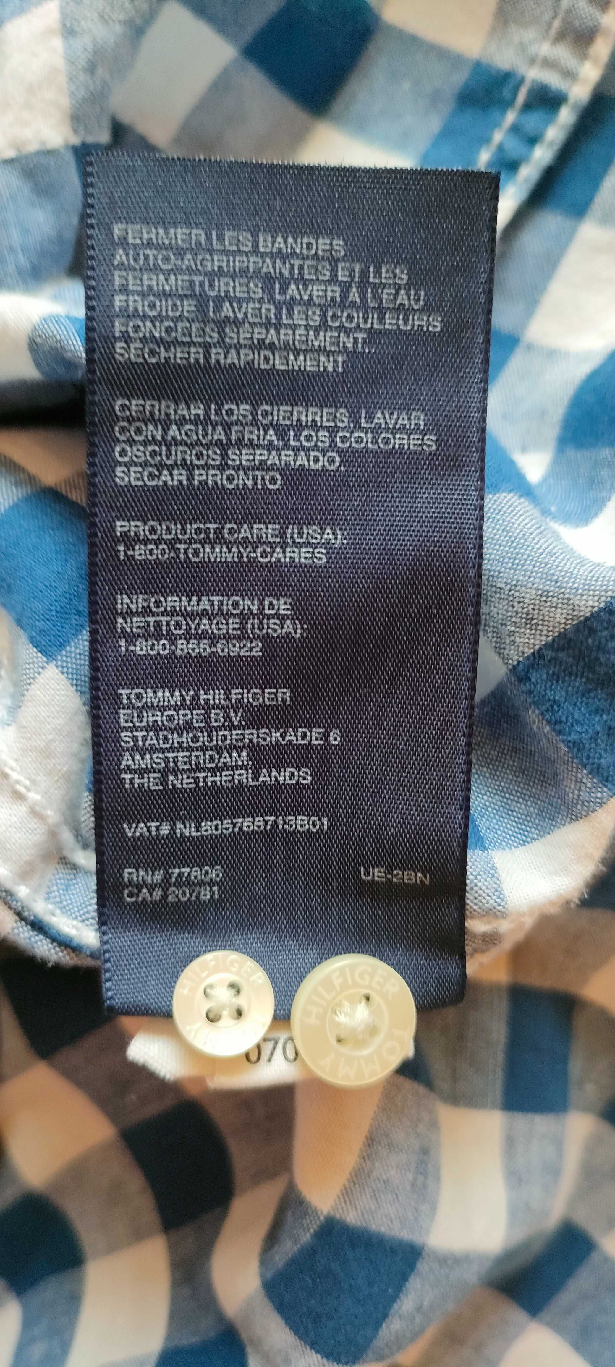 Dłuższa koszula T. Hilfiger, rozm. 6, bawełna i len.