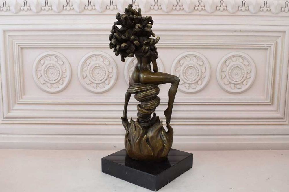 Meduza - Akt Kobiety - Siedząca Kobieta - Figura z Brązu - Dekoracja