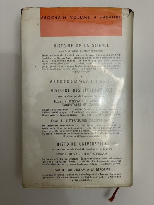Livro Histoire Universelle 2 - Encycloédie de La Pléiade (Francês)