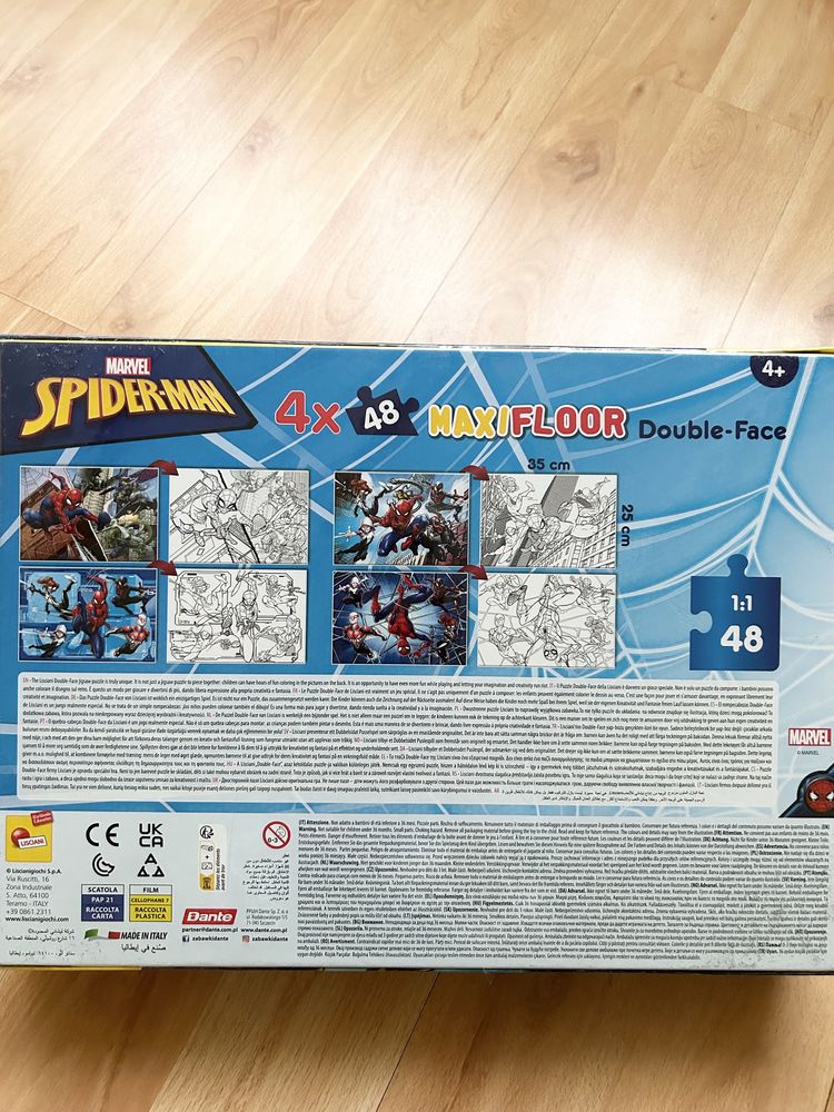 Puzzle podłogowe dwustronne Maxi Floor 4x48el Marvel Spiderman