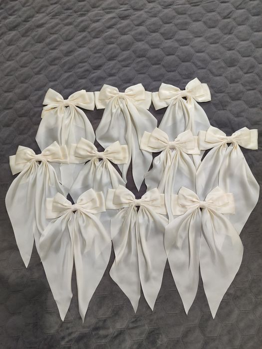 Заколка бант на волосся білий, чорний, бордовий