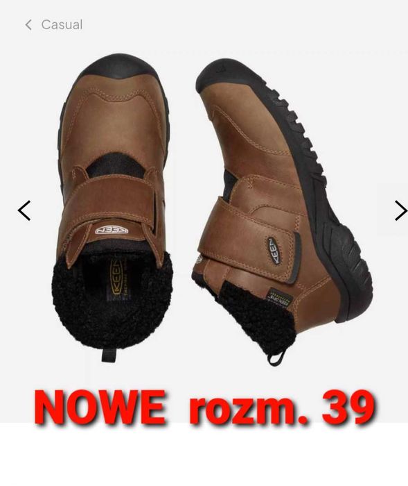 NOWE Buty zimowe KEEN młodzieżowe skóra r.39