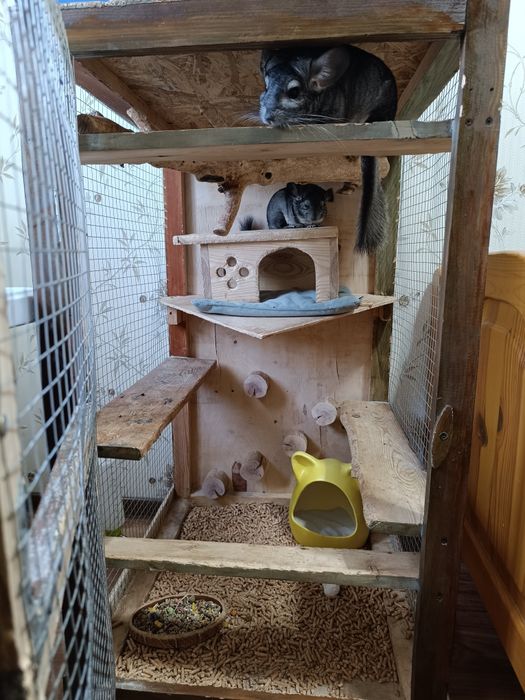 Деревянная большая клетка для грызунов