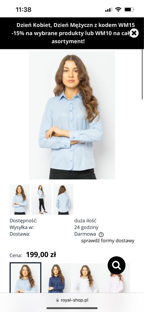 Błękitna koszula damska DI SELENTINO