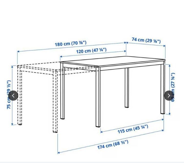 Mesa branca extensível