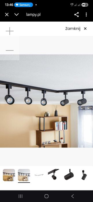 Lampa na systemie szynowym