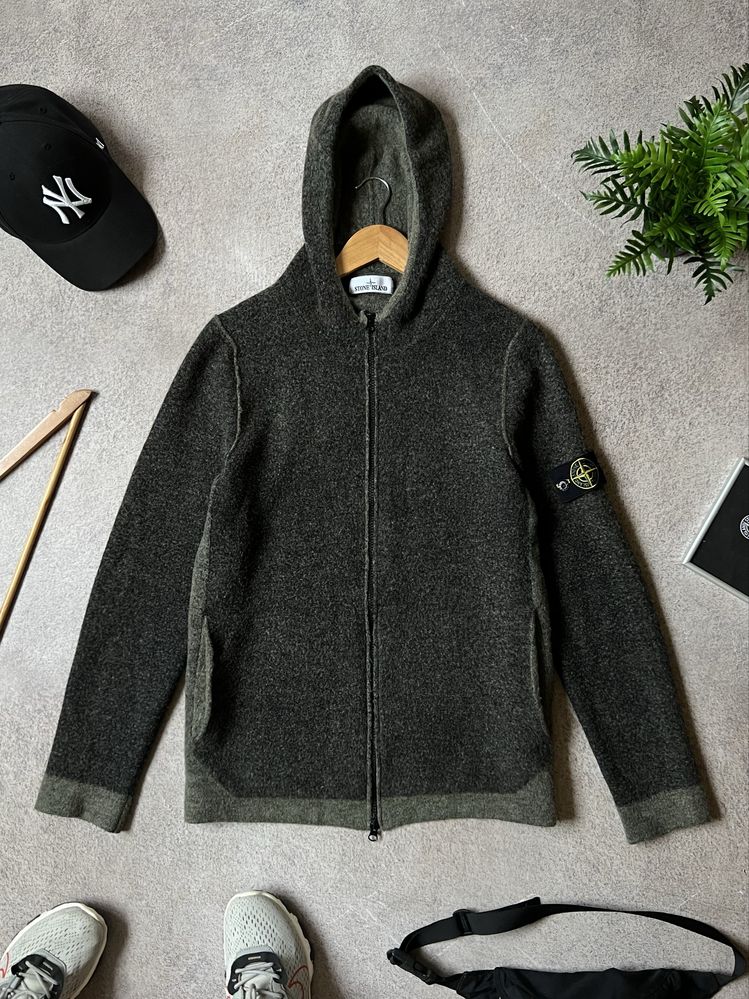 Чоловіча вовняна зіп кофта светр Stone Island оригінал