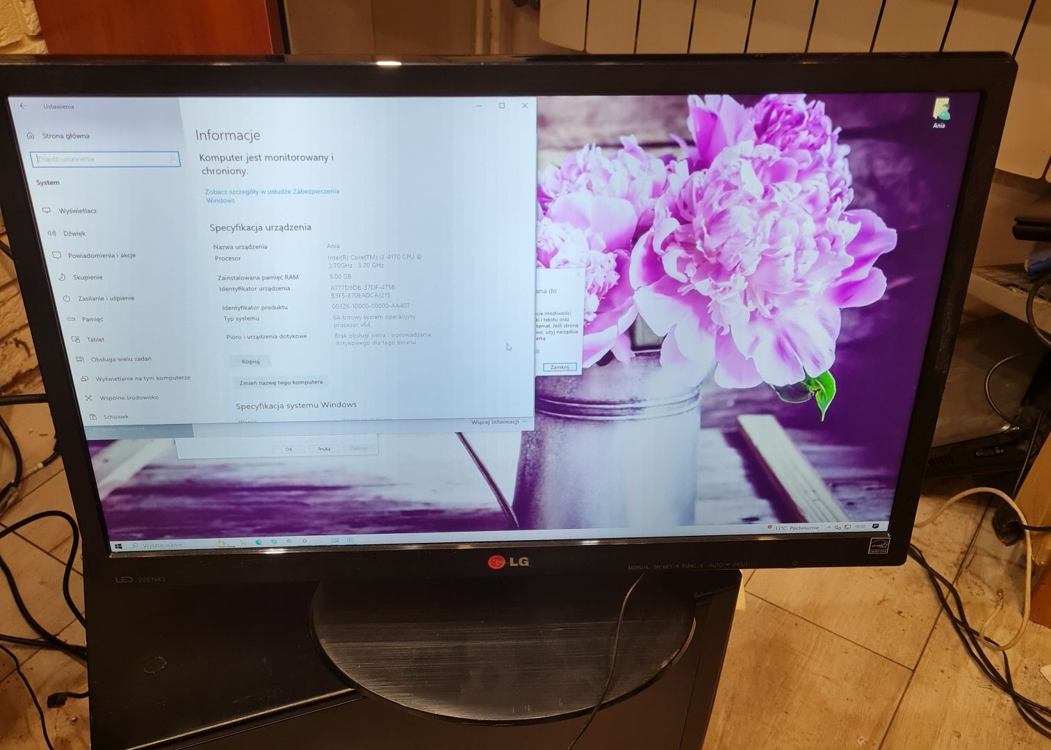 Monitor lg 22en43t-b   .NR8.