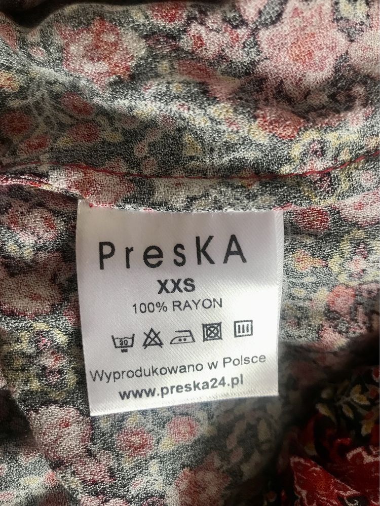 Sukienka jedwab XS rayon preska