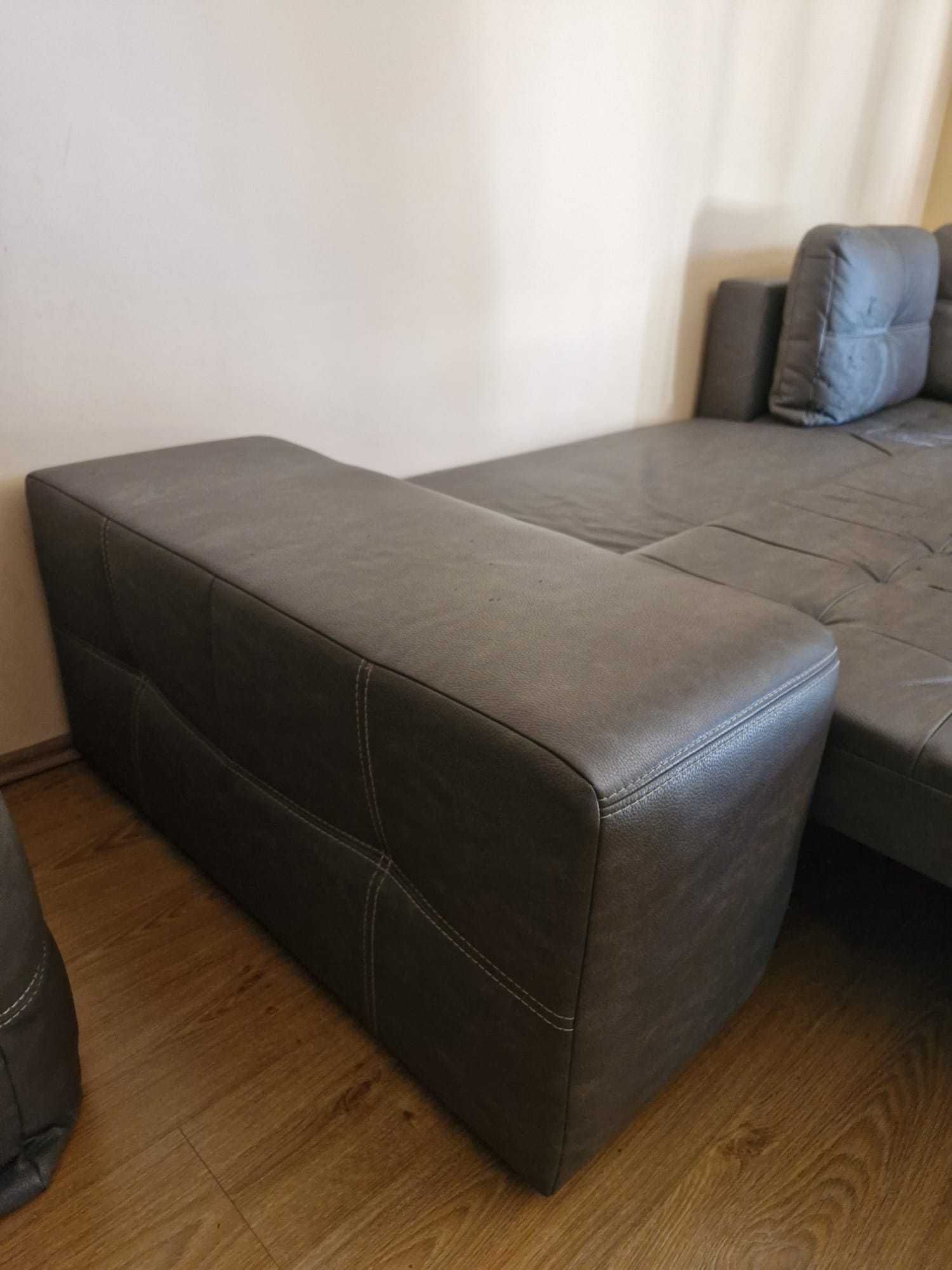Sofa narożna 295x169 z Agata Meble szara z funkcją spania