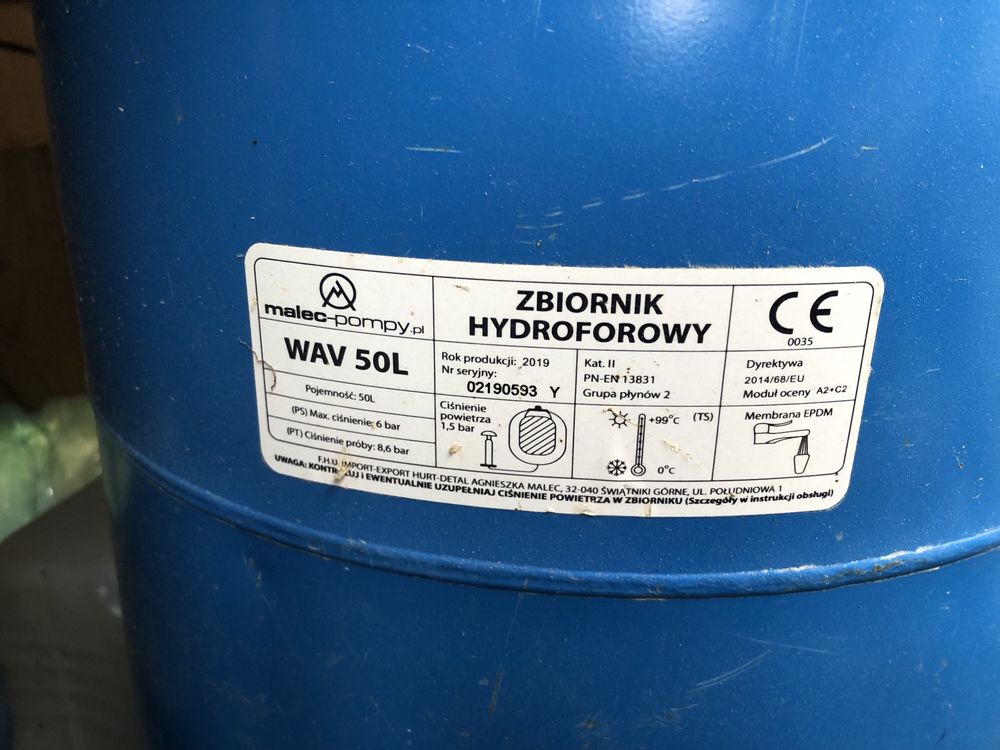 Zbiornik hydroforowy 50l pionowy