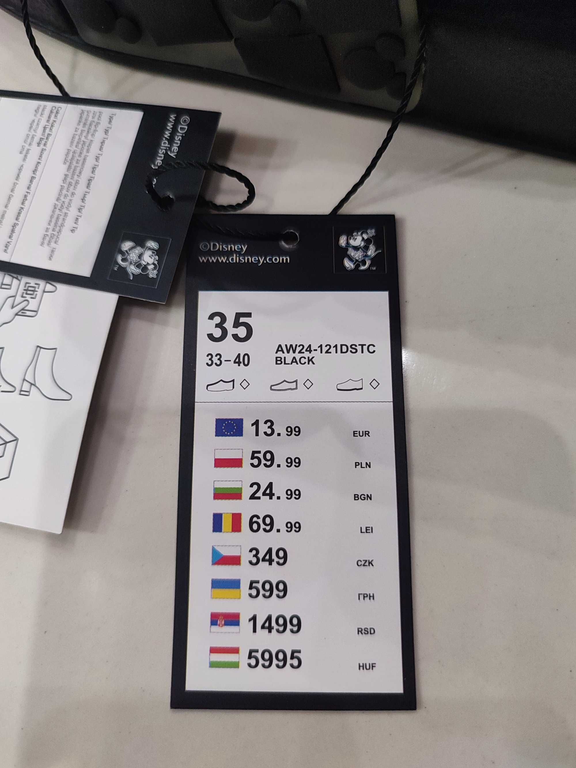Klapki basenowe Mickey&Friends czarne 35 dziewczynka