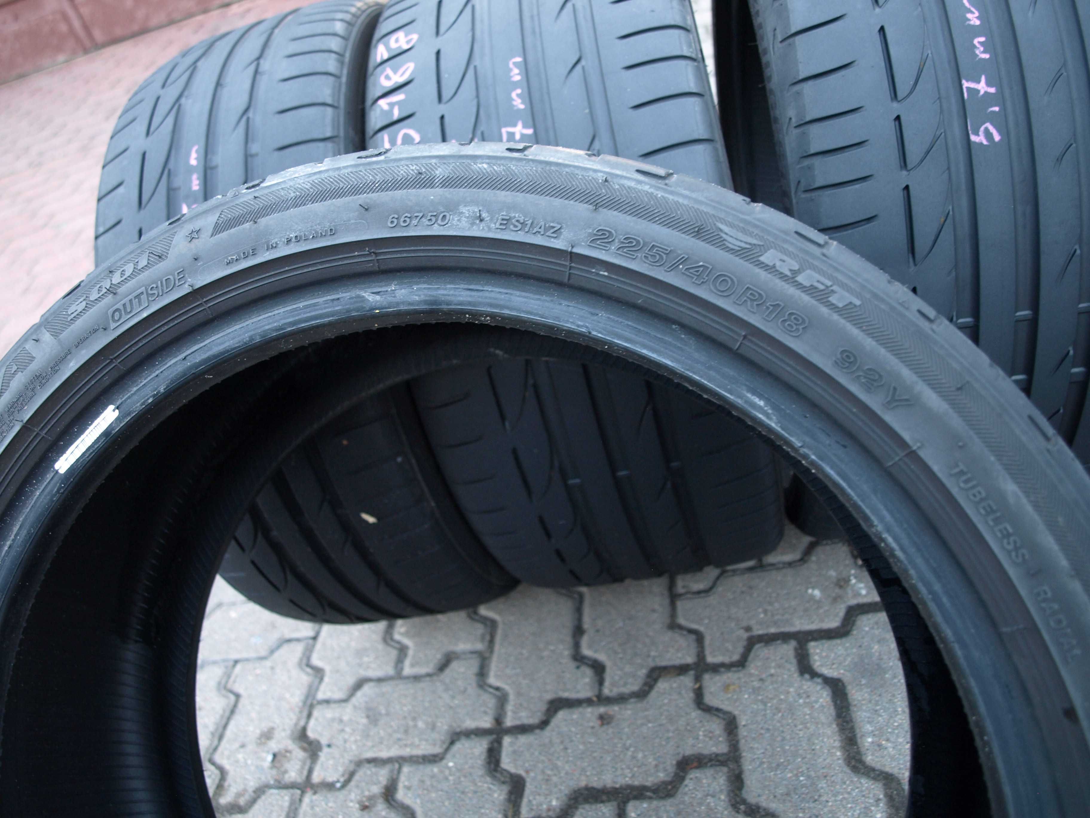 4 szt Opony letnie Bridgestone 225/40 i 245/35r18 Rsc Bmw e90 M-Pakiet
