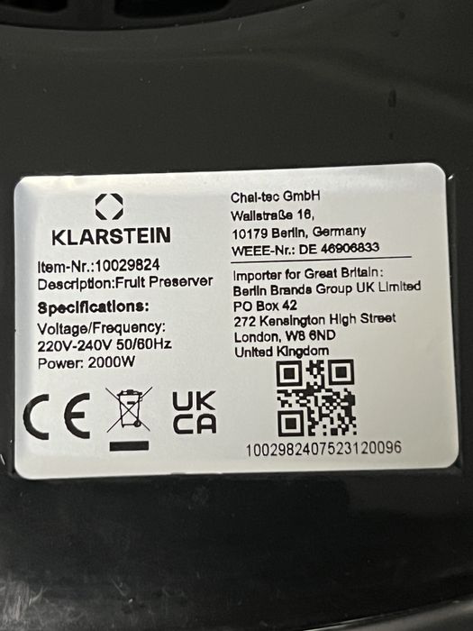 Консерватор стерилізатор термопот з Німеччини KLARSTEIN Bigie 10029824