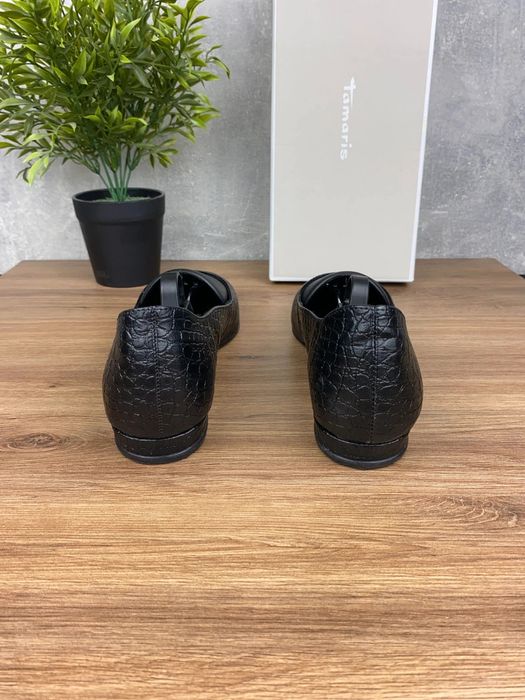 Buty Tamaris r. 39 - czarne eleganckie baleriny damskie